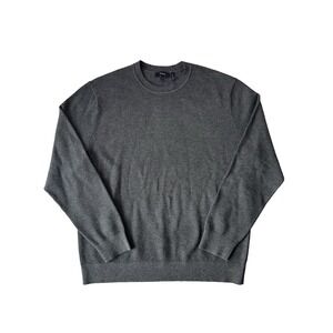Theory Waffle Sweater Mens XL Dark Gray Textured‎ Crewneck Knit Minimalist